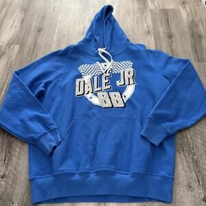 Dale Earnhardt Jr 88 Hoodie Mens 2XL Blue NASCAR Embroidered Pullover Sweatshirt